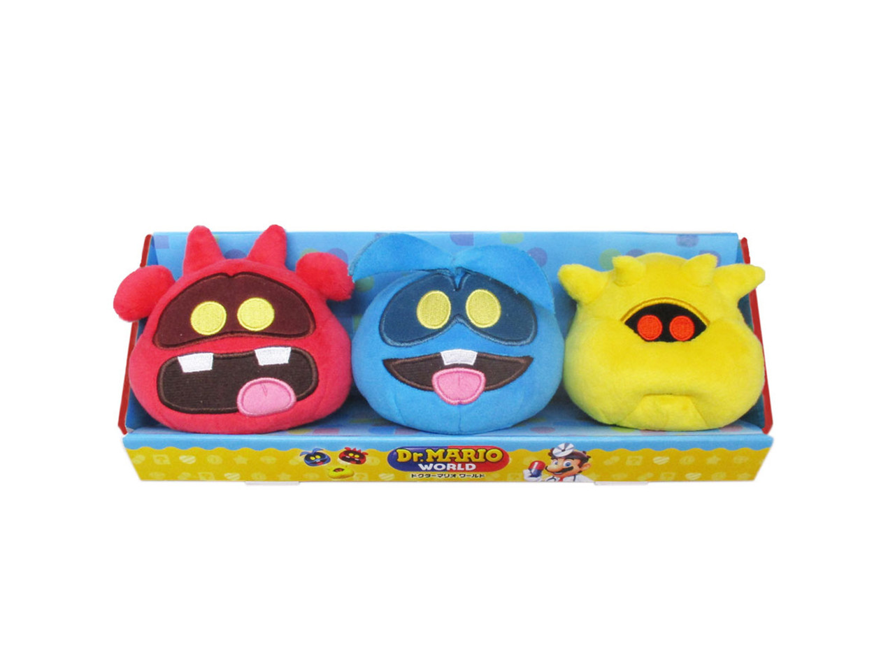 Dr. Mario ぬいぐるみ 3体セット PLUSH - Dr. Mario Virus 3 Pack - Stone Age Gamer