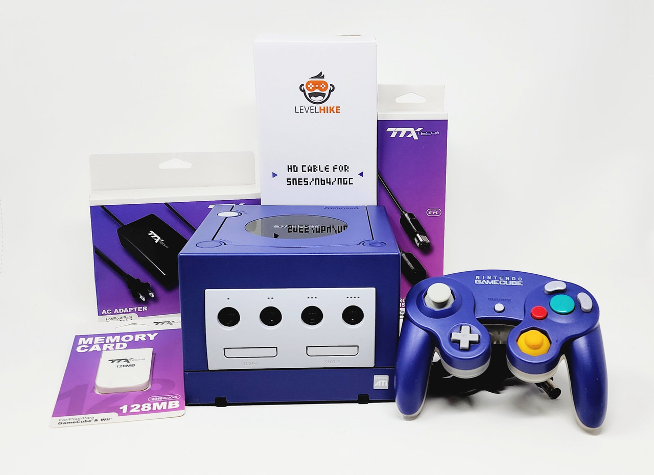 Purple Nintendo GameCube GC Loader Bundle - Stone Age