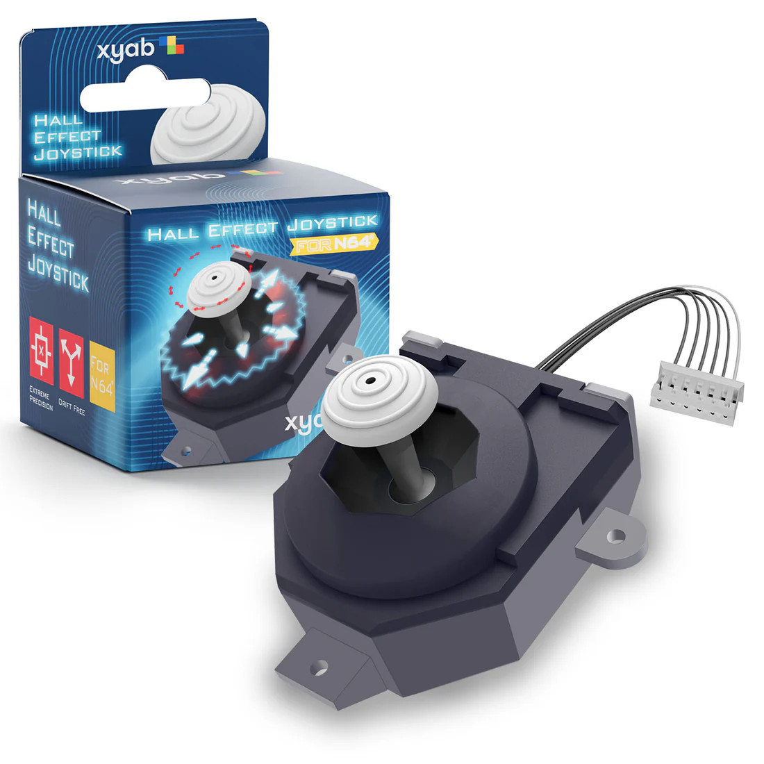 Hall Effect Joystick Assembly for Nintendo 64 Controllers - Stone