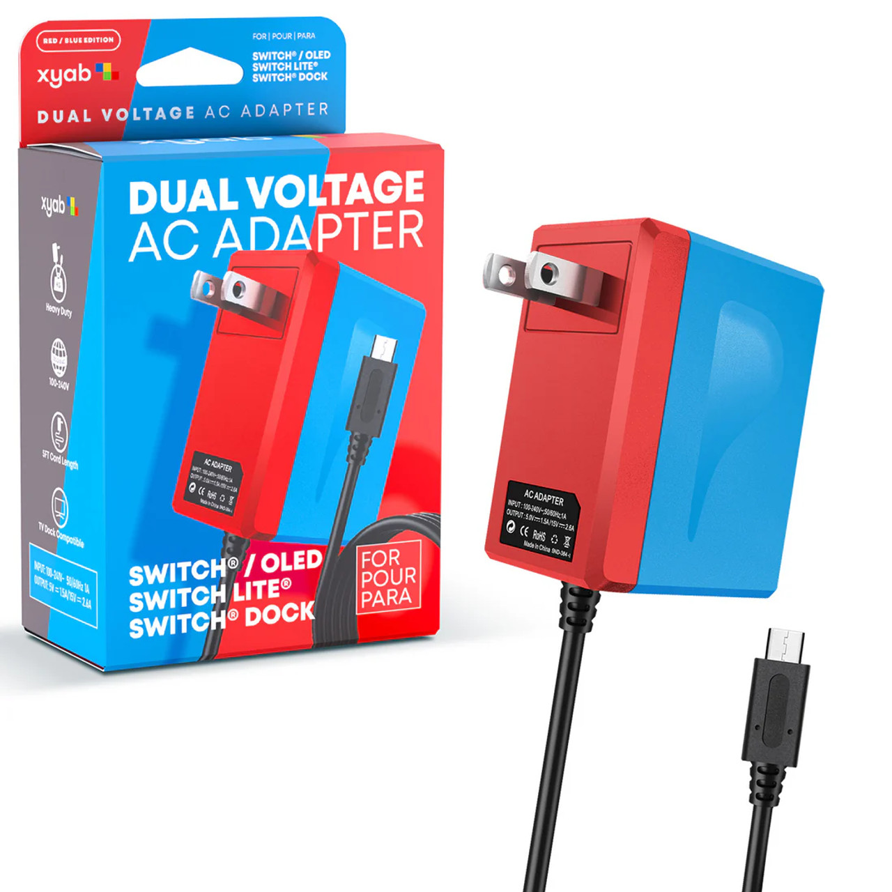 Dual Voltage AC Adapter for Nintendo Switch - XYAB - Stone