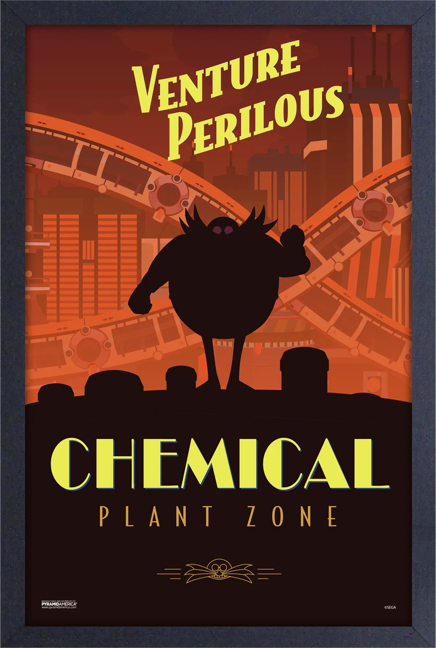 Sonic the Hedgehog - Chemical Plant Zone - Framed Gel Coated Poster ...