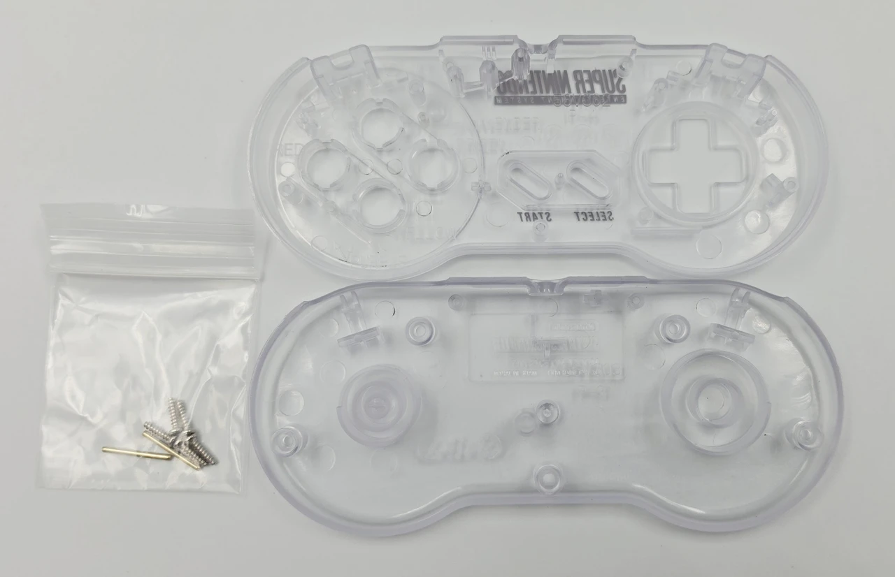 Clear Super NES Controller Replacement Shell - Stone Age Gamer