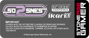 SD2SNES Pro Back Label (Japanese/European) - Stone Age Gamer