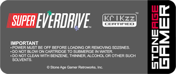 Super EverDrive Back Label (Japanese/European) - Stone Age Gamer