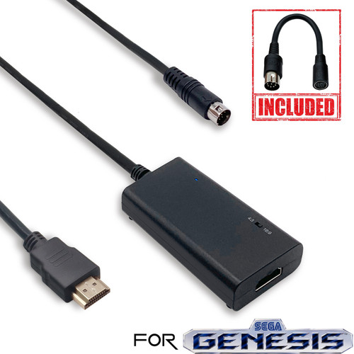 LevelHike HD Compatible Cable for Sega Genesis 1/2/3, Sega CD, Sega CDX, Sega 32X, Sega Nomad, Sega Master System