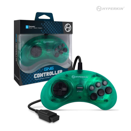 "GN6" Premium Controller For Sega Genesis (Mermaid Green)