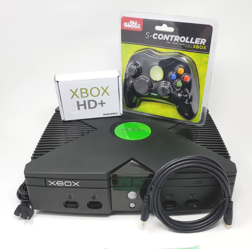 Original Xbox Modified w/ MakeMhz HD+ Open Xenium  - Console Bundle