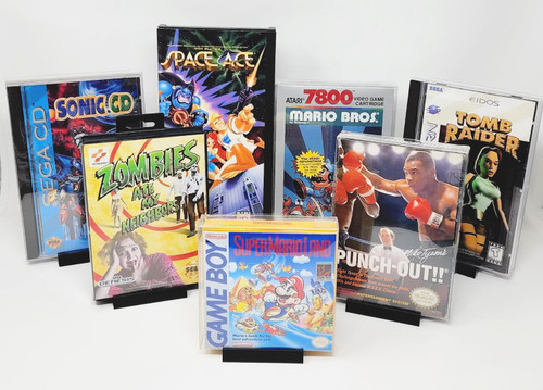 10-pack of Retro Game Stands displays 60 Games 
