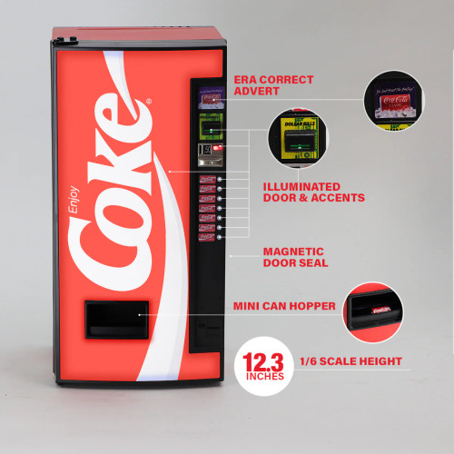 1/6 Scale Coke Replica Vending Machine Mini Fridge - New Wave Toys