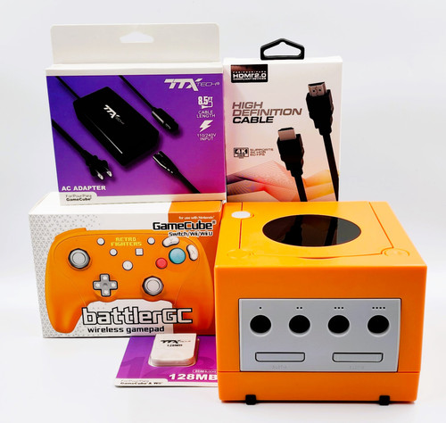 GameCube w/ New Spice Shell HD Compatible Console Bundle - Stone