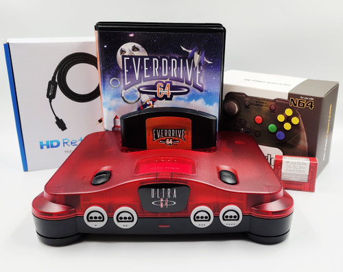 OrangeYellowgreenページ Black Cherry Nintendo 64 RGB Console Bundle with EverDrive 64 X7