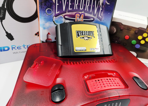 Black Cherry Nintendo 64 RGB Console Bundle with EverDrive 64 X7 ...