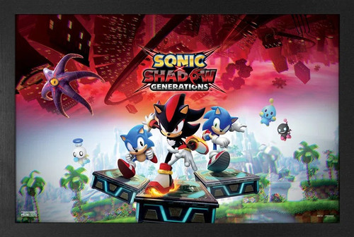 Sonic the Hedgehog - Sonic X Shadow Generations Group - Framed Gel Coated Poster