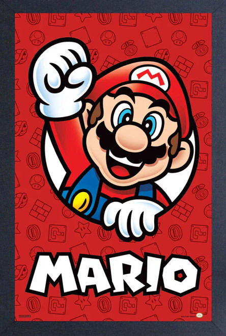 Super Mario "Mario Red" Framed Gel Coated Poster