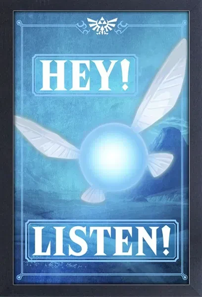 The Legend of Zelda: Ocarina of Time "Hey! Listen!" Framed Gel Coated Poster