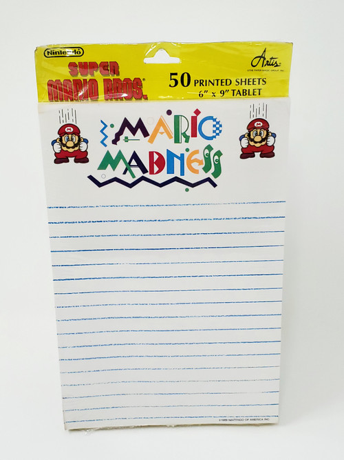Vintage Mario Madness Notepad Factory Sealed