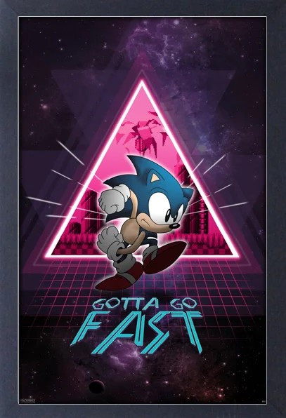 Sonic the Hedgehog - Neon Space - Framed Gel Coated Poster - Stone