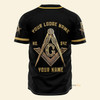 Custom Name Freemasonry Black - Personalized Baseball Jersey
