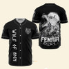 Custom Name Fenrir Wolf Of Odin Viking - Personalized Baseball Jersey