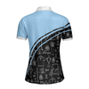 Golf Girl In Black And Blue Seamless Pattern, Golf Short Sleeve Women Polo Shirt, Cool Golf Shirt For Ladies, Best Gift For Women Golfers
