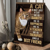 Cat Lover, A Cat Is Not Just A Cat He Is Sanity He Is Happiness He Is A Teacher He Is Therapist And A Best Friend, Cat Poster Poster and Canvas