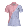 Elegant Golf Girl Seamless Pattern Short Sleeve Women Polo Shirt, Golf Shirt For Ladies, Unique Female Golf Gift
