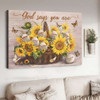 Sunflower Poster, Butterfly Flower, God Says You Are Unique Special Lovely Strong Chosen Poster and Canvas