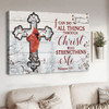 Cardinal Bird, I Can Do All Things Through Christ Who Strengthens Me Poster and Canvas