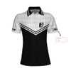 Custom Swing Swear Repeat Custom Short Sleeve Women Polo Shirt, Black And White Golf Shirt For Female Players - Perfect Gift For Women