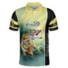 GodoPrint Custom Name Trout Fishing On 3D AOP Men’s Polo Shirts Short Sleeve Fishing Shirt, Fisherman’s Polo Shirt