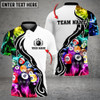Custom Billiard 8 Ball Multicolor Smoke Pattern Customized Name 3D Shirt