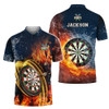 Custom Dart On Fire Personalized Name 3D Polo Shirt Darts Fanclub Polo Shirt