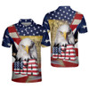 Custom 3D All Over Print American Flag Patriotic Polo Shirt, Eagle USA Flag Shirt, Gift for Him