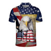Custom 3D All Over Print American Flag Patriotic Polo Shirt, Eagle USA Flag Shirt, Gift for Him