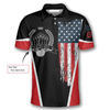 Custom Vintage Bowling American Flag Label Custom Bowling Polo Shirts for Men