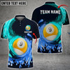 Custom Billiards Ball 9 Spinning Paint Personalized Name, Team Name Multicolor Option Polo Shirt