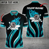 Custom Funny Bowling Ball Flame Premium Multicolor Option Personalized Name 3D Polo Shirt