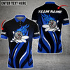 Custom Funny Bowling Ball Flame Premium Multicolor Option Personalized Name 3D Polo Shirt