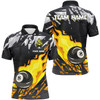 Custom Billiard Red 8 Multicolor Ball Fire Flame Grunge Pattern Customized Name, Team Name 3D Polo Shirt
