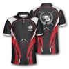 Custom Billiard Sports Style Red Black Custom Billiard Shirts for Men, Gift for Billiard Player