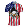 Custom 3D All Over Print American Flag Eagle Rip Cool Patriotic Polo Shirt