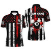 Custom Billiard Multicolor Option Grunge Us Flag Patriotic Customized Name, Team Name 3D Polo Shirt