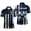 Custom Billiard Multicolor Option Grunge Us Flag Patriotic Customized Name, Team Name 3D Polo Shirt