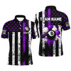 Custom Billiard Multicolor Option Grunge Us Flag Patriotic Customized Name, Team Name 3D Polo Shirt