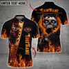 Custom Billiards Fire Skull Personalized Name 3D Shirt