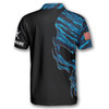 Custom Skull Blue Camouflage Custom Billiard Shirts for Men, Men's Billiard Polo Shirts, Custom Billiard ball for Team