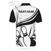 Personalized Bowling In Black Custom Polo Shirt, Black And White Custom Bowling Shirt For Bowling Players Coolspod