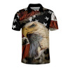 Men's American Flag Eagle 3D Printed Over Polo Shirt