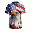 Customized 3D All Over Print Patriotic American Design With Eagle Polo Shirt, Idea Shirt for Men in Independence Day