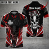 Custom Auto Mechanic Tools Thunder Skull Custom Name Multi Color Printed 3D Polo Shirt
